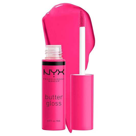 NYX PROFESSIONAL MAKEUP Butter Gloss, Non-Sticky Lip Gloss - Summer Fruit (Hot Pink)-Velvo Beauty