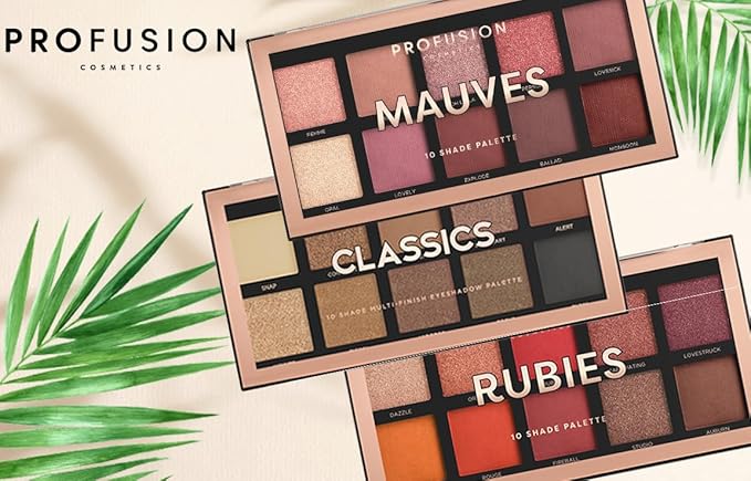 Profusion Cosmetics 10 Shade Eyeshadow Palette - High Pigmented Multi-Finish Colors, Vegan & Cruelty-Free, Create Stunning Looks On-the-Go - Travel-Friendly & Versatile Makeup, Mauve Hues-Velvo Beauty