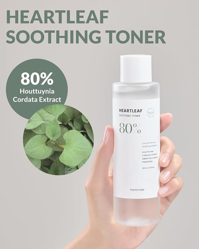 Heartleaf Soothing Moisture Toner - Low pH, 80% Heartleaf Extract, Enriched with Houttuynia Cordata & Green Tea, Clinically Tested, No Irritation - Ideal for Sensitive Skin, 6.76 f l. oz-Velvo Beauty