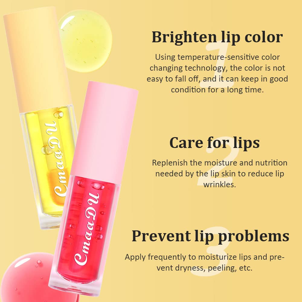 evpct 6Pcs Mini Clear Color Change Changing PH Tinted Lip Gloss Sets for Women, Lip Oil Gloss Balm Tint Stain Glaze Pack Hydrating Moisturizer Lipstick Magic labiales magicos 0.071fl.oz *6-Velvo Beauty