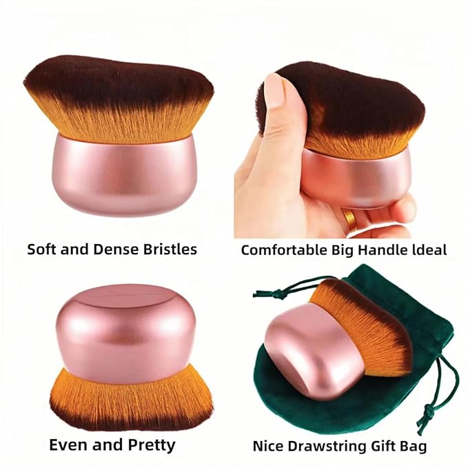 Blend & Blur 75mm Body Kabuki Brush - For Self Tanner, Body Bronzer & Foundation | Face/Back Multitool | Wet/Dry Use (Rose Gold)-Velvo Beauty