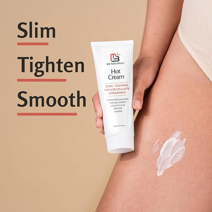 M3 Naturals Hot Cream for Belly Butt and Thighs Cellulite Cream for Thighs and Butt Fast Body Sweat Activator with Caffeine and Collagen - Invigorating Sweat Cream for Workouts and Body Sculpting-Velvo Beauty