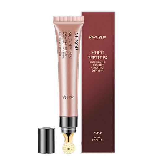 Anti-Aging Caffeine Eye Cream with Metallic Applicator, Eyebag Remover, Under Eye Cream Skin Care Anti-Wrinkles, Fine Lines, Dark Circles, 0.6 OZ-Velvo Beauty