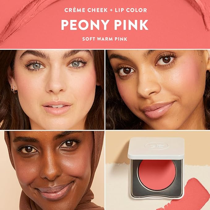 Honest Beauty 2-in-1 Creme Cheek Blush + Lip Color | EWG Verified, Vegan + Cruelty Free | Peony Pink, .1 oz-Velvo Beauty