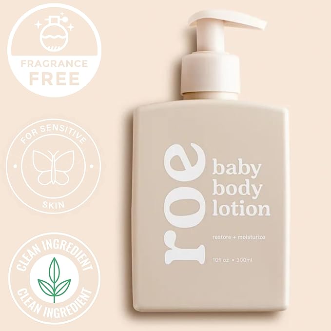 Roe Wellness- Baby Lotion Moisturizer Fragrance-Free | Great For Sensitive Skin Lightweight Moisturizing Lotion | For Babies, Infants, Kids and More-Velvo Beauty