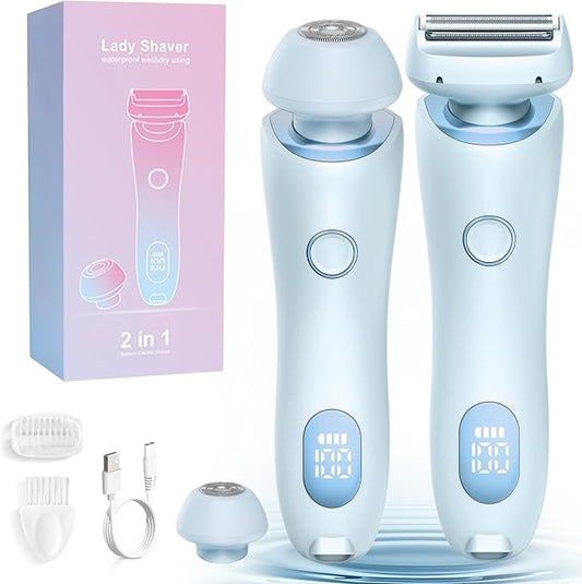 Livora Electric Shaver for Women, Bikini Trimmer for Women, Silk Glide Pro Shaver, Removable Head Electric Trimmer for Bikini, Pubic Hair, Legs, Body, Wet/Dry-Velvo Beauty