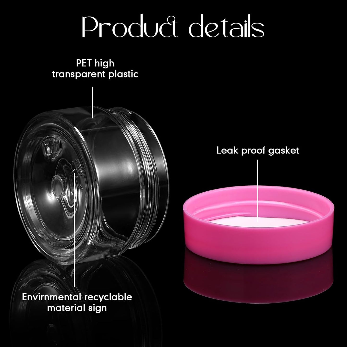 SATINIOR 100 Pcs Plastic Jars with Lids Small Containers Lids Wide Mouth Small Plastic Containers for Lotion Cream Rhinestones Body Butters Travel Storage(1 oz,Pink)-Velvo Beauty