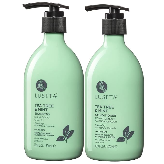 Luseta Tea Tree Mint Shampoo and Conditioner for Hair with Lavender, Tea Tree and Peppermint Oil Clarifying Shampoo and Conditioner, Sooth the scalp Fight Dandruff and Itchy for Women and Men-Velvo Beauty