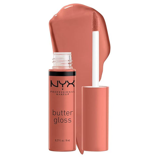 NYX PROFESSIONAL MAKEUP Butter Gloss, Non-Sticky Lip Gloss - Bit Of Honey (Peach Nude)-Velvo Beauty