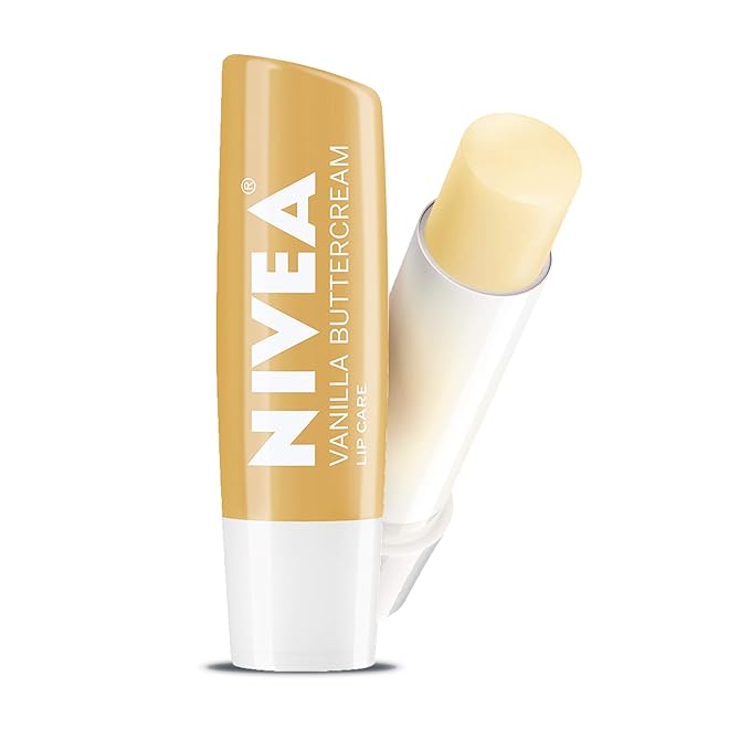 NIVEA Vanilla Buttercream Lip Care - All Day Moisturizing Lip Balm for Soft Lips - Pack of 4-Velvo Beauty