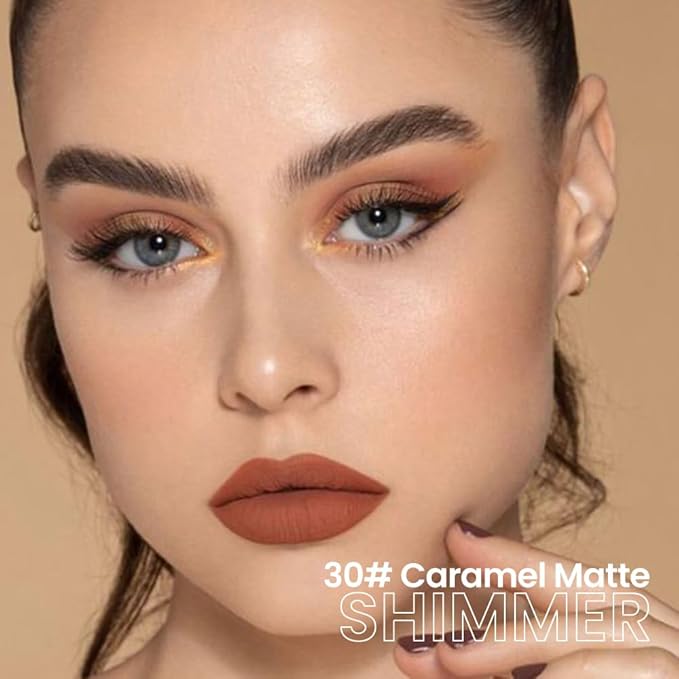 evpct Caramel Matte Cream Eye Shadow Brightener Sticks Set for Eyes, Caramel Matte Pencil Eye shadow Applicator Stick Pen Palette Makeup Waterproof sombras en crema para ojos 30#-Velvo Beauty