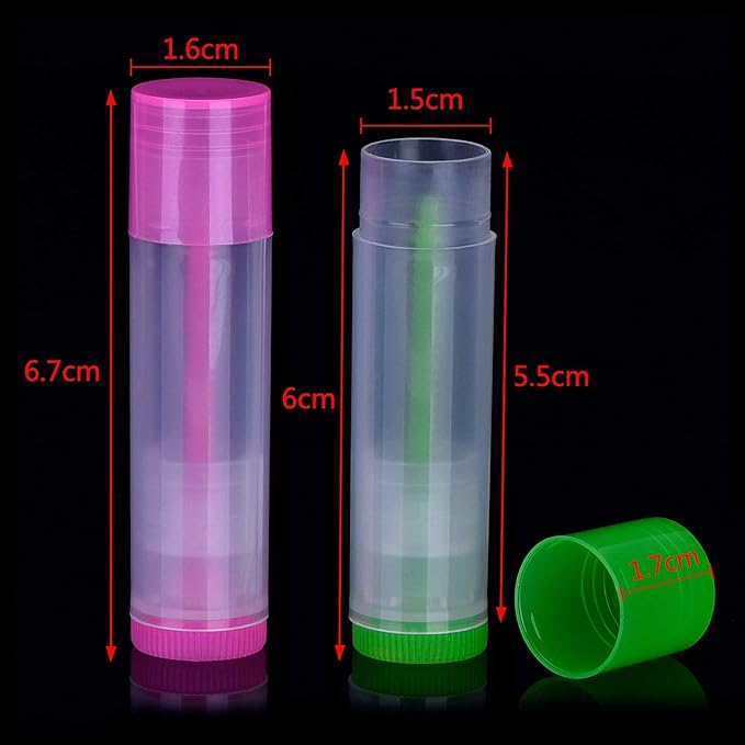 Onwon 25 PCS Lip Balm Empty Bottles Lip Balm Container Clear Tubes with Twist Bottom and Top Cap, 3/ 16Oz (5.5ml)-Velvo Beauty