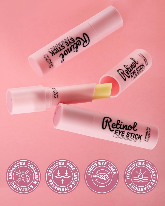 Under Eye Stick For Puffiness: Retinol Under Eye Balm Reducing Eye Bags and Dark Circles - Eye Cream for Fine Lines Wrinkles and Puffiness, Eye Treatment for Late Nights, Overtime and Makeup Prep-Velvo Beauty