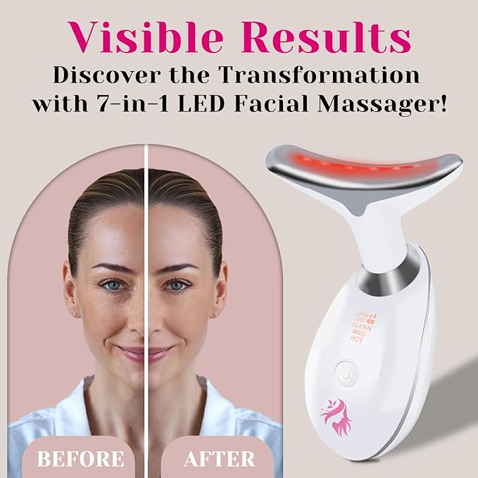Red Light Therapy for Face, Facial Massager, Skin Tightening & Anti-Aging Face Lift Device, True Beauty Glow Facial Massager, 7-in-1 LED Facial Sculptor-Velvo Beauty
