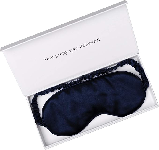 Silk Sleep Mask Light Blocking Luxury 100% Mulberry 19mm Silk Eye Mask Eye Cover Blindfold Ultra Soft Light & Comfy Anti Aging Skin Care with Travel Bag Gift Package-Velvo Beauty