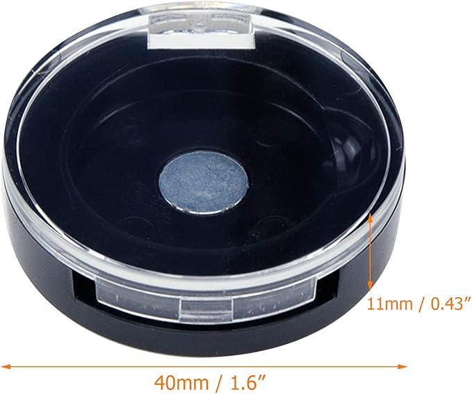 4 Pack Empty Eyeshadow Holder Case Round Magnetic Makeup Eyeshadow Lipstick Palette Container For Travel Sample DIY - Black-Velvo Beauty
