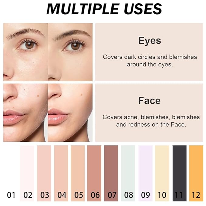 Kaely Color Correcting Concealer,Cream Pot Concealer Full Coverage,under Eye Concealer Palette for Conceals Dark Circles,Waterproof Foundation Face Makeup,09 Light Purple-Velvo Beauty