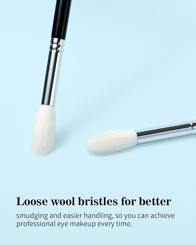 Eyeshadow Brush Fluffy Big Blending Brush Goat Bristles Soft Smugde for Powder Cream Liquid Eyeshadow for Eye Makeup Black (E838)-Velvo Beauty
