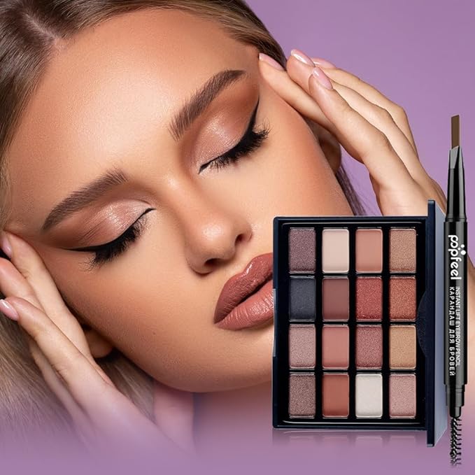 All in One Eyeshadow Palette Makeup Set, Makeup Kit with Earth Tone Eyeshadow Palette, Mascara, Concealer Palette, Lip Gloss,Travel Makeup Bundle Holiday Surprising Makeup Box for Women Girl-Velvo Beauty