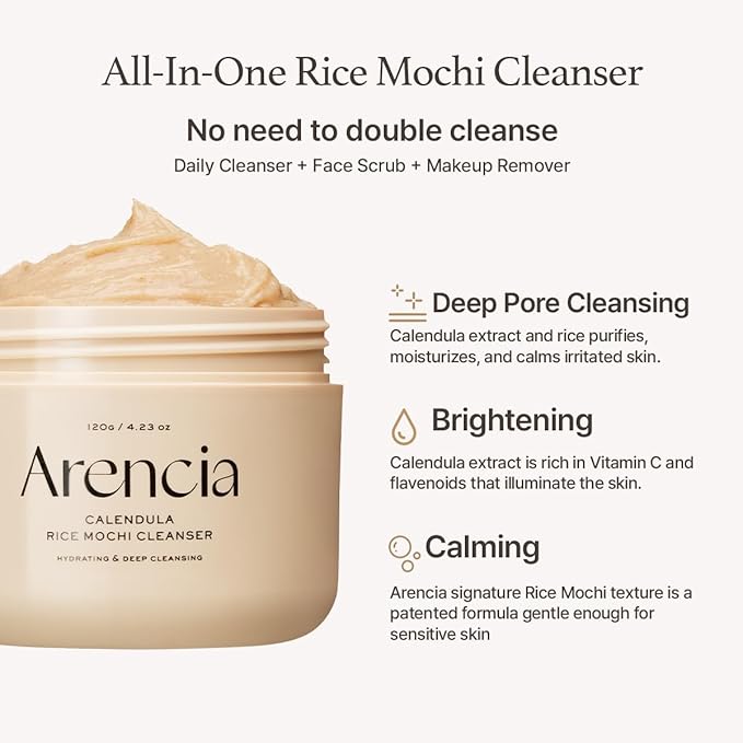 Calendula Rice Mochi Fresh Cleanser - Moisturizing, Brightening & Deep-Cleansing (4.23oz)-Velvo Beauty
