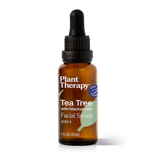 Plant Therapy Tea Tree with Niacinamide Facial Serum 1 oz with Tea Tree Essential Oil, Witch Hazel, and Willow Bark, Excellent for Problem Skin While Creating Healthy, Clear Skin-Velvo Beauty