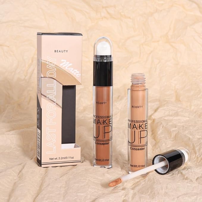 2 Pack Liquid Foundation Cream for Face Makeup,Durable Full Coverage Matte Concealer Make Up,Oil Control & Waterproof Base Primer -0.35+0.35 Fl.Oz (05+06#)-Velvo Beauty
