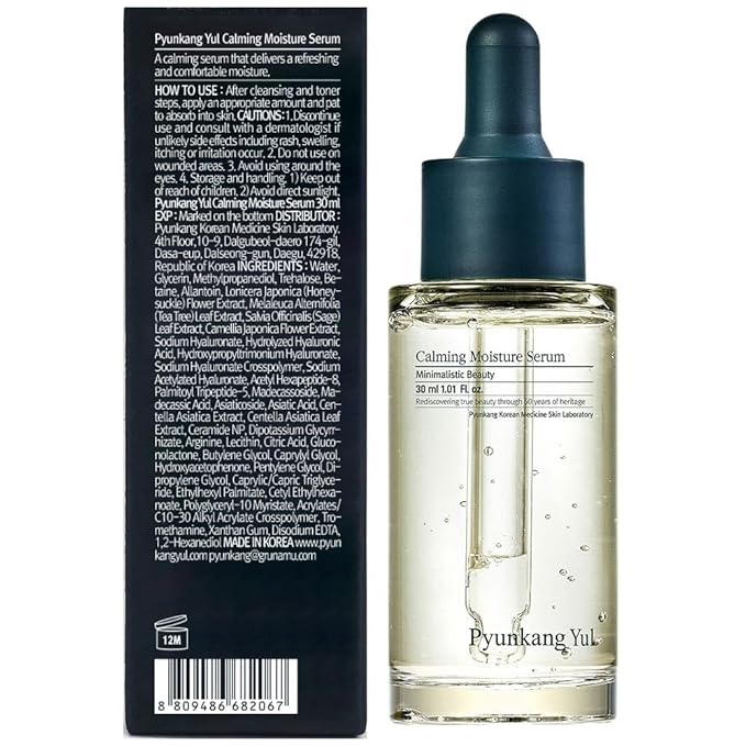 Pyunkang Yul Calming Moisture Serum for Strong Daily Moisturizing Power, Skin Revival & Soothing Care with Centella Asiatica, Tea Tree, 5 Hyaluronic Acids, Ceramide |-Velvo Beauty
