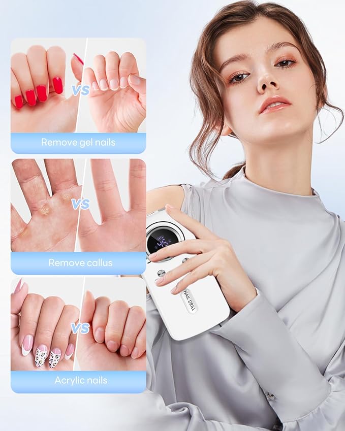 CozyZen Cordless Nail Drill Professional: 45000 RPM Rechargeable Electric Nail File Kit, Portable & Low Noise for Acrylic, Gel Nails, Manicure & Pedicure - Salon & Home Use-Velvo Beauty