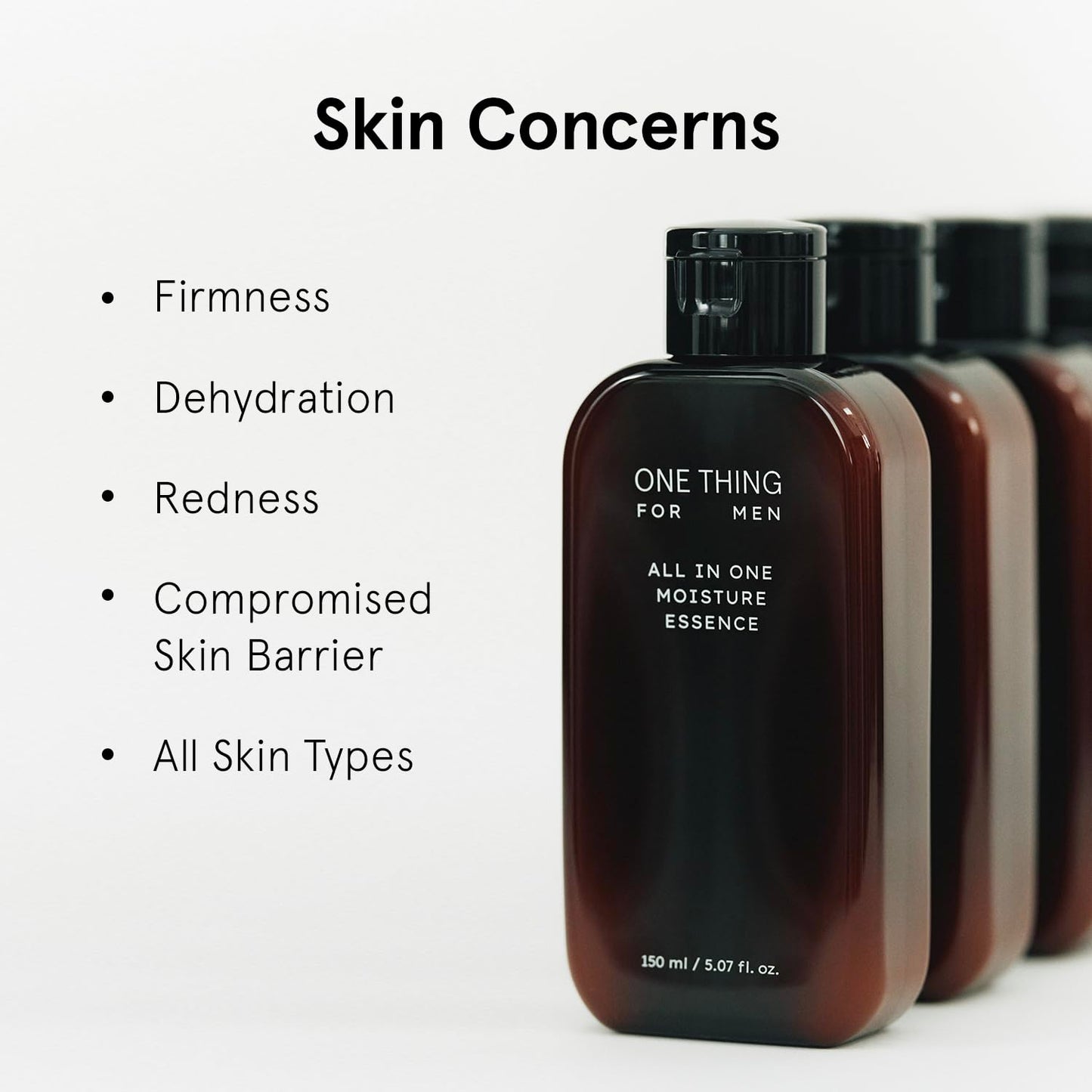 ONE THING FOR MEN All in One Moisture Essence 5.07 Fl Oz | 4-in-1 Soothing Mens Face Moisturizer, Toner, Aftershave Lotion, Daily Hydrating Serum, HA Hyaluronic Acid, Barrier Relief | Korean Skin Care-Velvo Beauty