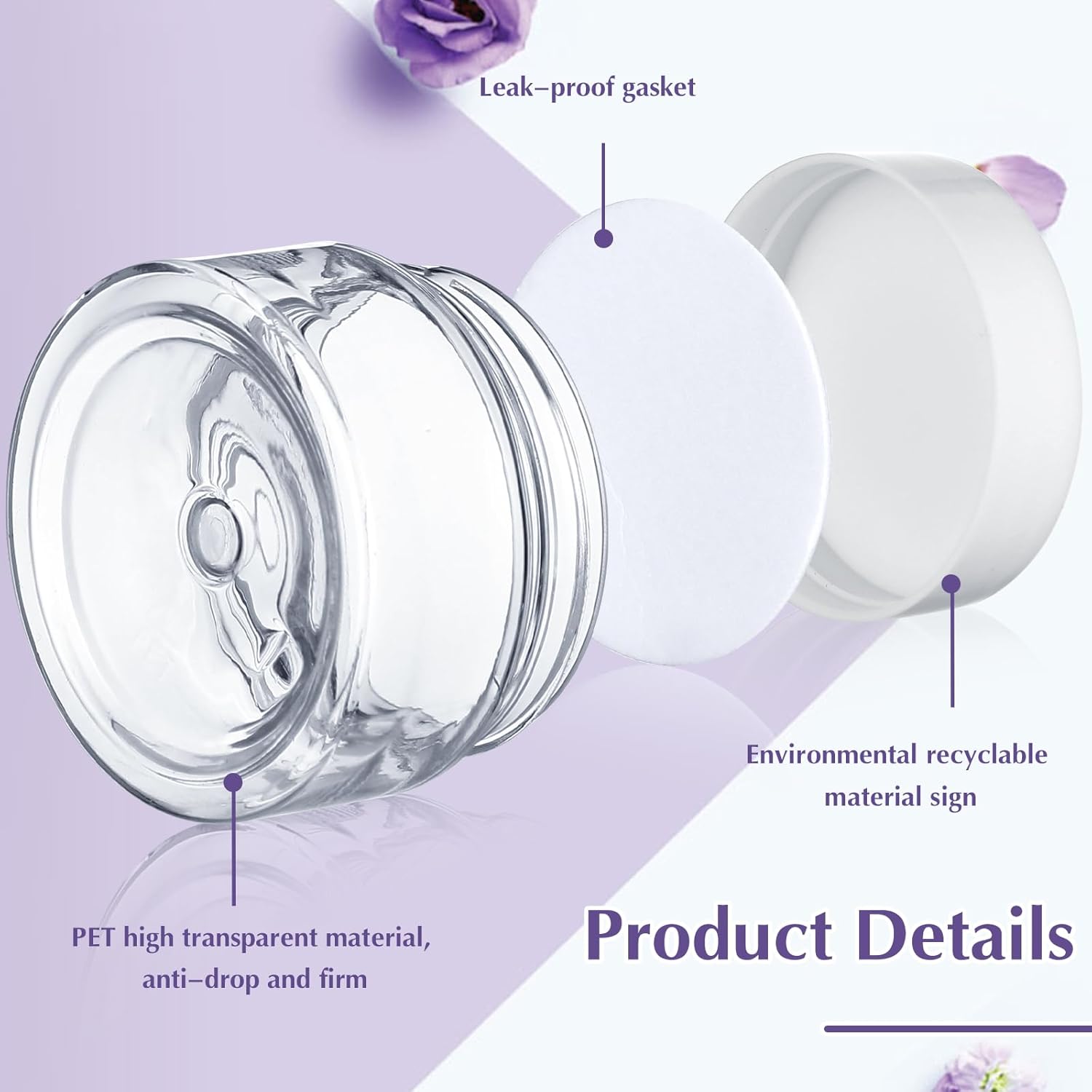 SATINIOR 100 Pcs Plastic Jars with Lids Small Containers Lids Wide Mouth Small Plastic Containers for Lotion Cream Rhinestones Body Butters Travel Storage(1 oz,White)-Velvo Beauty