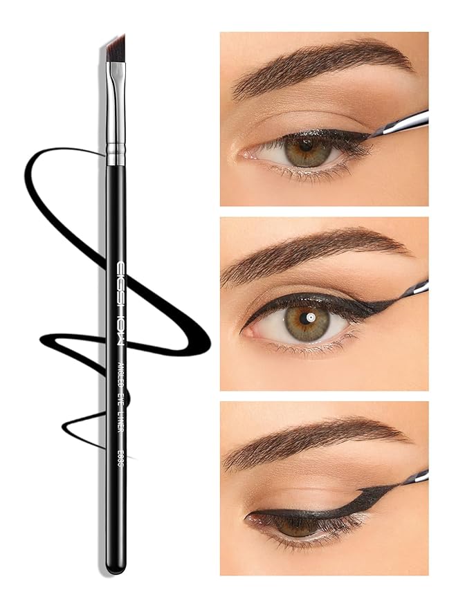 EIGSHOW Angled Eyeliner Brush & Eyeshadow Brush, High-End Precision Gel Liner and Short Smudge Brushes for Cat Eye, Winged Liner (E835&E806)-Velvo Beauty