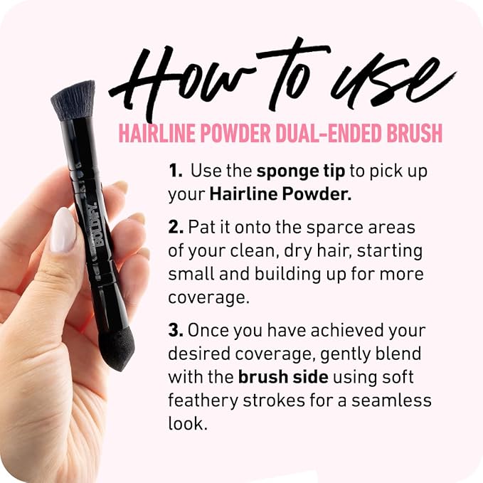 BOLDIFY Dual-Ended Hairline Powder Brush - Precision Makeup Brush Set with Sponge Tip for Seamless Blending - Ideal as a Concealer Brush, Hair Contour Brush, and Root Touch Up-Velvo Beauty
