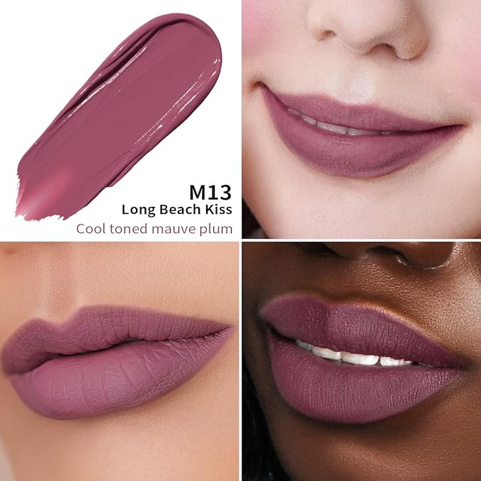 Oulac Matte Liquid Lipstick Mauve Pink Lip Gloss for Women, Long Lasting Lipstick Waterproof, No Transfer, Creamy High Pigmented Formula with Rose Oil, Vegan & Cruelty-Free, M13-Velvo Beauty