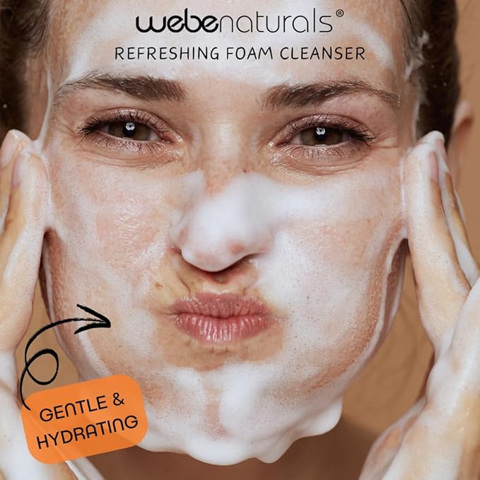 WEBE Refreshing Gentle Foam Cleanser | Snail Mucin, Hyaluronic Acid, N-Acetyl Glucosamine | Hydrating & Soothing Formula for Radiant, Moisturized Skin | Natural Skincare for all Skin Types-Velvo Beauty