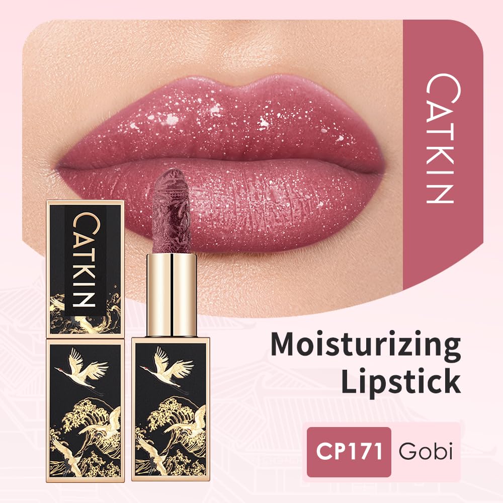 Catkin Moist Lipstick Hydrating High Impact Color Infused with Vitamin E and Avocado Oil Smooth Soft Texture Long Lasting Glow Finish 171-Velvo Beauty