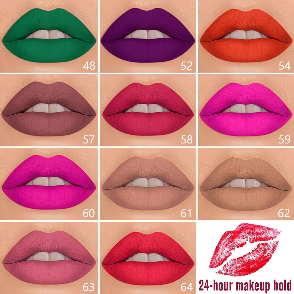 evpct 1Pcs Nuetral Nude Matte Lip Liner & Liquid Lipstick Stain Makeup Set for Women, Nude Lip Liner Stain Long Lasting Waterproof Smudge Proof, Cruelty Free Lip Stick Makeup 24 hours originales, 61-Velvo Beauty