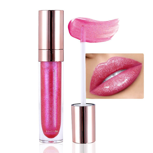 evpct 1Pcs Blush Red Pearlescent Chameleon Shimmer Glitter Lipstick Lip Gloss, Long Lasting Waterproof Glitter Metallic Sparkly Glossy Lip Gloss Tint Liquid Lipsticks Set Lip Stain Makeup for Women-Velvo Beauty