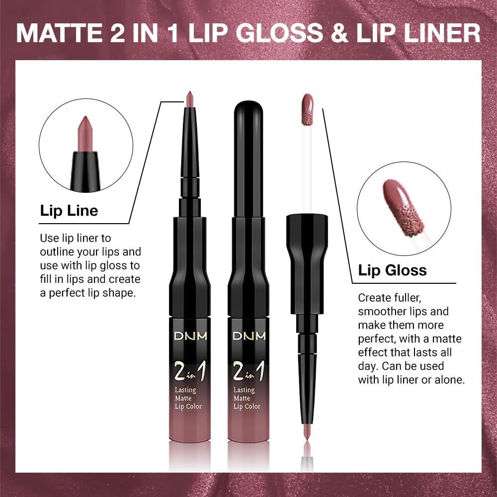 evpct 1Pcs Antique Rose Matte Lip Liner and Liquid Lipstick Stain Makeup Set for women, Nude Pink Long Lasting Smudge Proof Lipstick labiales matte mate larga duracion listip 24 hours originales, 29#-Velvo Beauty