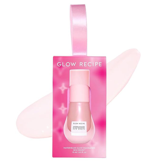 Glow Recipe Stocking Stuffer Niacinamide Serum Dew Drops Ornament - Hydrating Face Serum & Illuminating Makeup Primer for Dewy, Glass Skin + Hyaluronic Acid for Plumping & Highlighting (15 ml)-Velvo Beauty