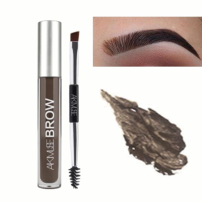 Waterproof Liquid Eyebrow Gels, Smudge-Proof, Sweat Resistant, Full Natural-24Hours Long Lasting Tinted Makeup Color Gel with Brow Pen…(BLACK-BROWN)-Velvo Beauty
