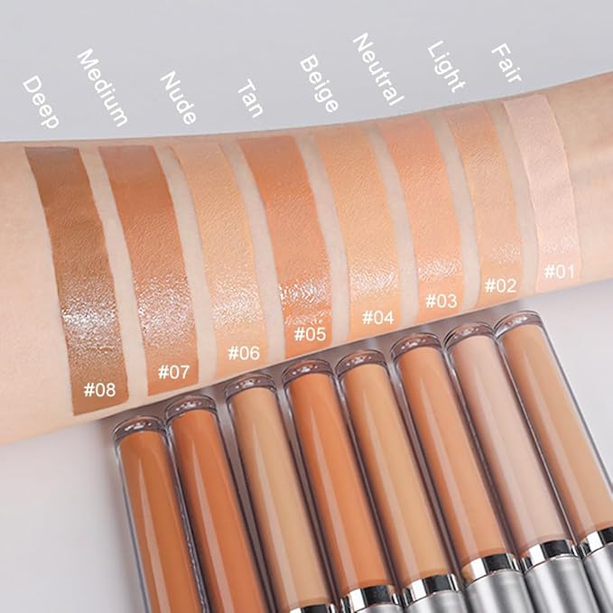 Kaely 2Pcs Hydrating Concealer Wand,Full Coverage Liquid under Eye Concealer,Long Lasting Waterproof Primer Makeup for Dark Circles and Puffiness Trouble Spots Redness,Eye Ring corrector de ojeras 02-Velvo Beauty