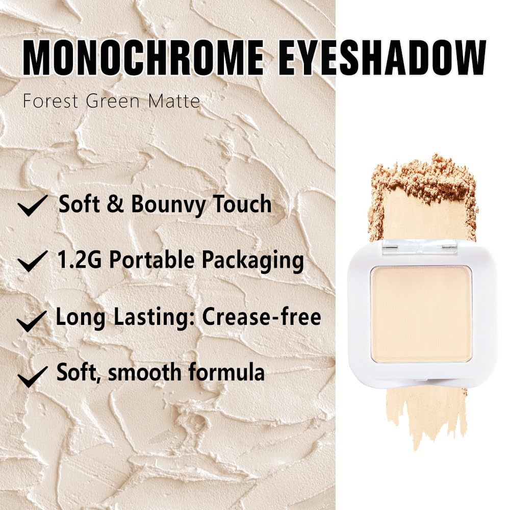 Buildable Matte Eyeshadow Makeup Palette Single - French Vanilla Shades | Creamy Pressed Powder for Easy Blending | Mini Travel Palette for Women | Everyday Natural Eye Makeup-Velvo Beauty