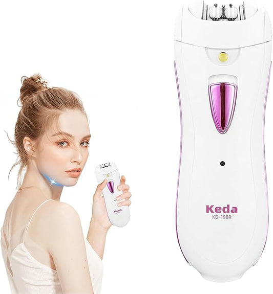 Smooth Glide Epilators Hair Removal for Women, Rechargeable Epilator, Portable Glamorous Skin Epilator for Women Face with LED Light, Hair Removal Device for Armpits/Bikini Line/Chin/Arms/Legs-Velvo Beauty