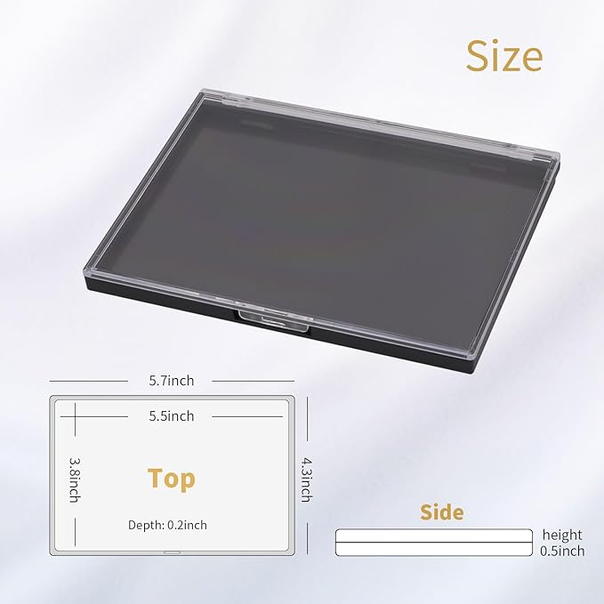 Magnetic Makeup Palette with Clear Top, 3Pack Empty Eyeshadow Pan Dispensing Storage Box with 60Pcs Adhesive Metal Stickers for DIY Cosmetics Lipstick Blush Powder-5.7"x4.3"Palette-Velvo Beauty