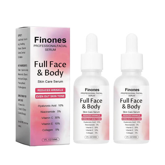 Skin Vitamin Serum, Finones Full Face and Body Serum, 5 in 1 Anti Wrinkle Firming Suero, Anti-Aging Essence, Lifting Firming Essence, Hydrate Moisturize, Reduce Fine Lines-Velvo Beauty