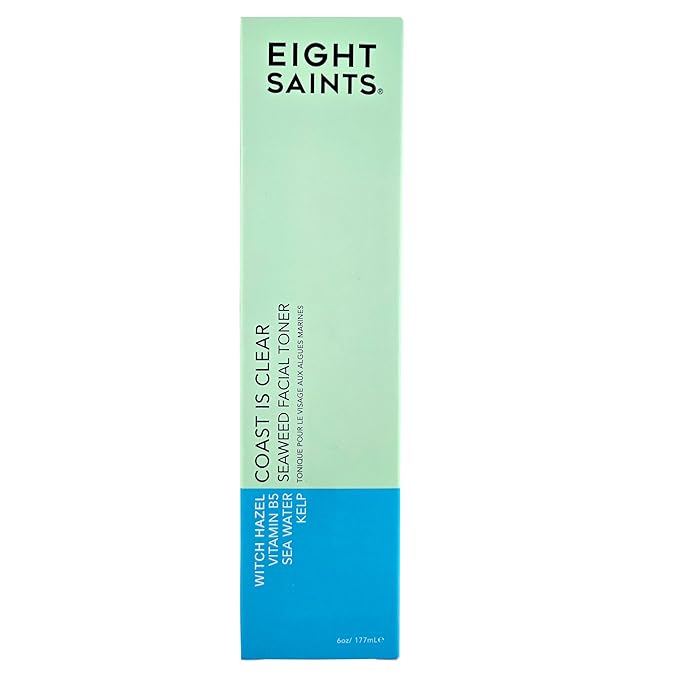 Eight Saints Coast is Clear Seaweed Anti Aging Face Toner, Natural and Organic Alcohol Free Witch Hazel Toner for Face, Minimizes Large Pores and Redness, 6 Ounces-Velvo Beauty