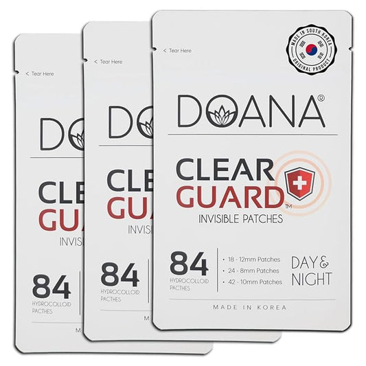 Korean Pimple Patches - 252 Count / Hydrocolloid Spot Stickers in 3 Sizes for Skin Imperfections. Covers Blemishes and Spots for Improved Appearance. Facial and Body Stickers, Day and Night Use-Velvo Beauty