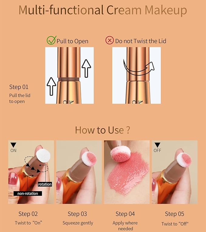 Go Ho Liquid Blush Beauty Wand,Blendable Super Silky Cream Blush Stick,Face Moisturizing Contour Blush Stick with Fine Cushion Applicator,Cruelty-free,003# Medium Pink-Velvo Beauty