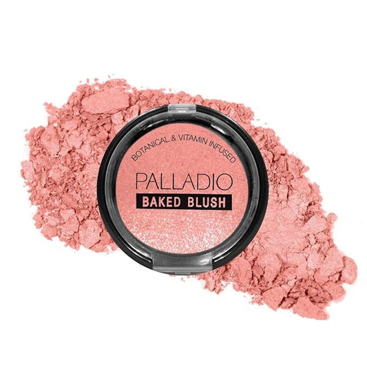 Palladio Baked Blush, Highly Pigmented Shimmery Formula, Easy to Blend and Highly Buildable, Apply Dry for a Natural Glow or Wet for a Dramatic Luminous Look, Long Lasting for All day Wear, Berry-Velvo Beauty