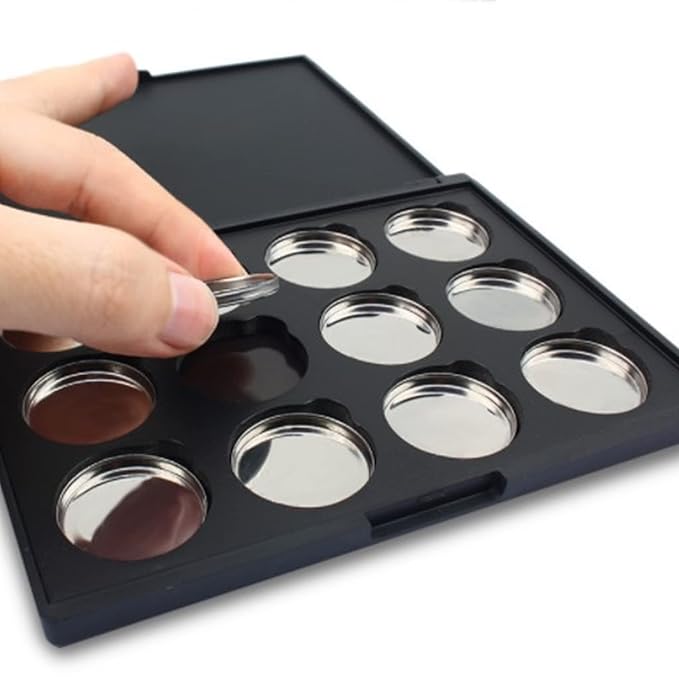 Empty Magnetic Eyeshadow Palette Eyeshadow Case DIY Makeup Palette Makeup Container Organizer, Fit 26mm Round Metal Pans (12 Grids)-Velvo Beauty